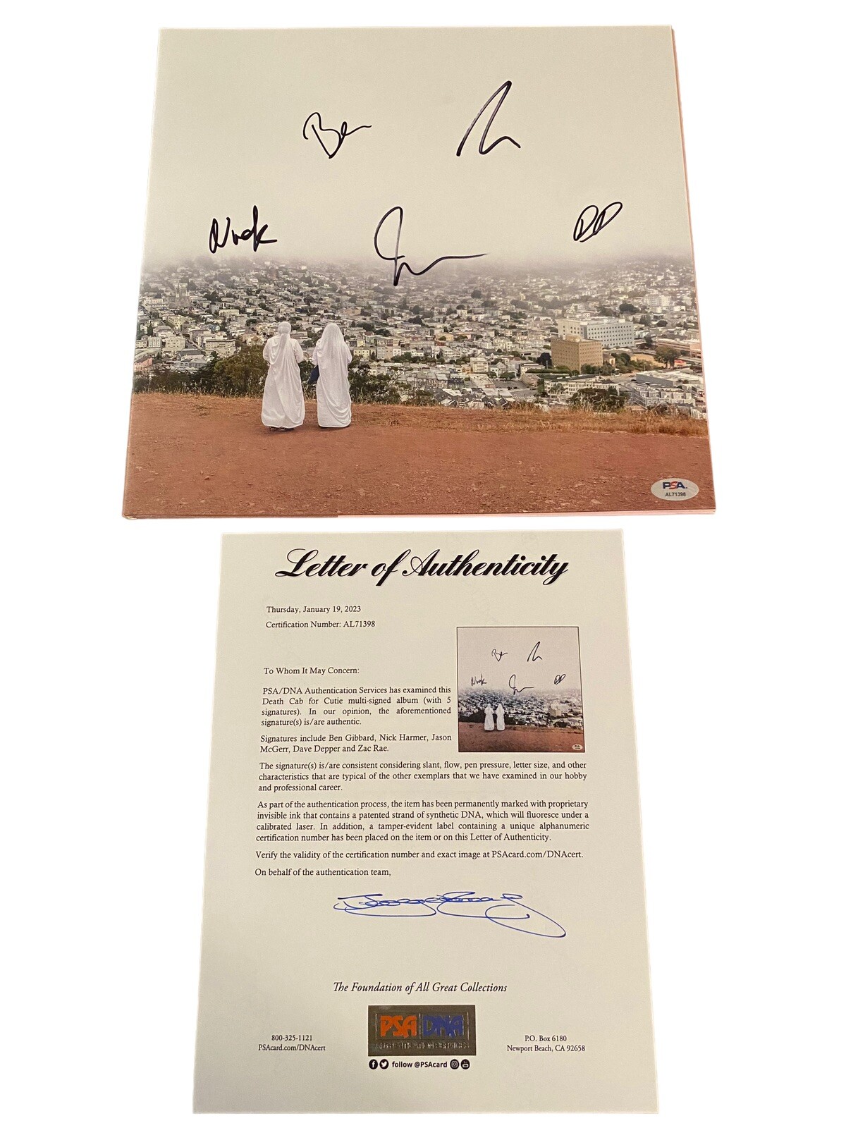 DEATH CAB FOR CUTIE ‘ASPHALT MEADOWS’ SIGNED Vinyl LP Record Ben Gibbard PSA LOA
