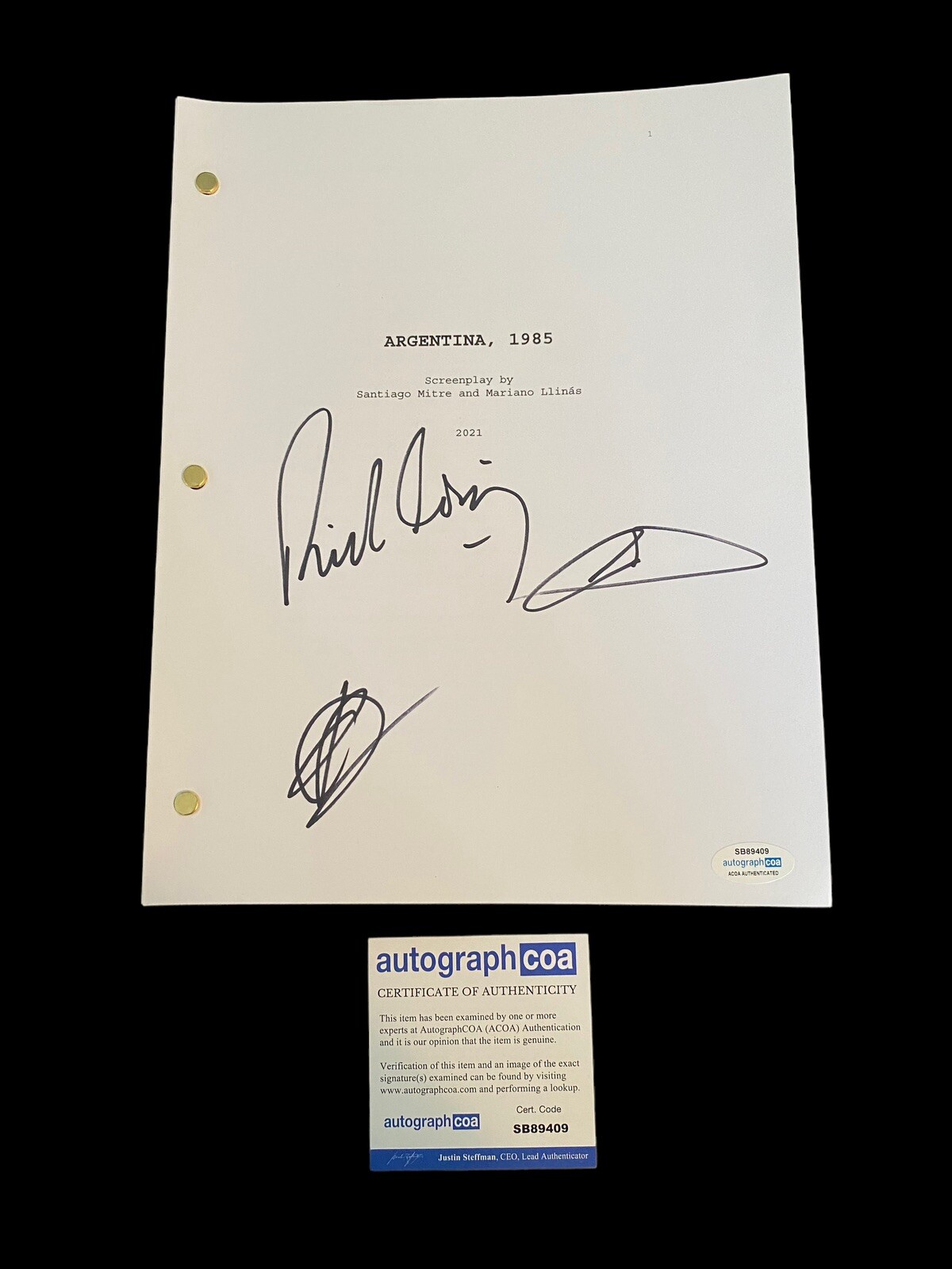 Argentina, 1985 cast signed autograph Full Script Ricardo Santiago Peter ACOA
