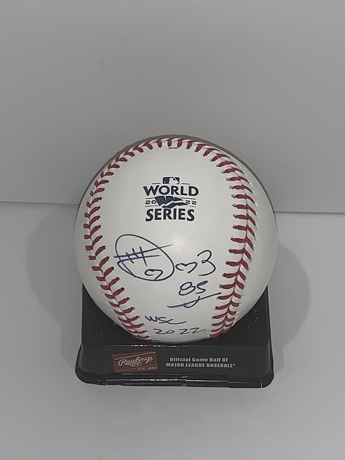 JAVIER BRACAMONTE SIGNED 2022 WORLD SERIES BASEBALL HOUSTON ASTROS PROOF
