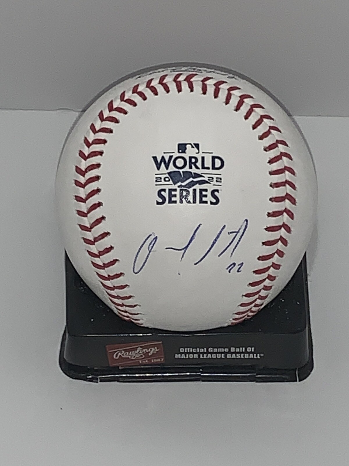 OMAR LOPEZ SIGNED 2022 WORLD SERIES BASEBALL HOUSTON ASTROS
