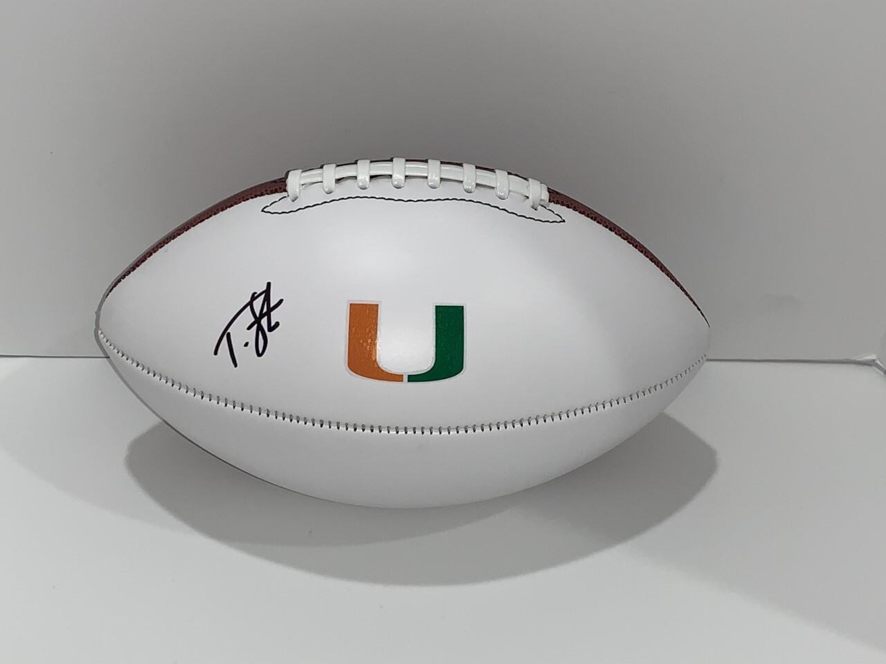 TYRIQUE STEVENSON SIGNED FOOTBALL MIAMI HURRICANES NFL STAR PROOF
