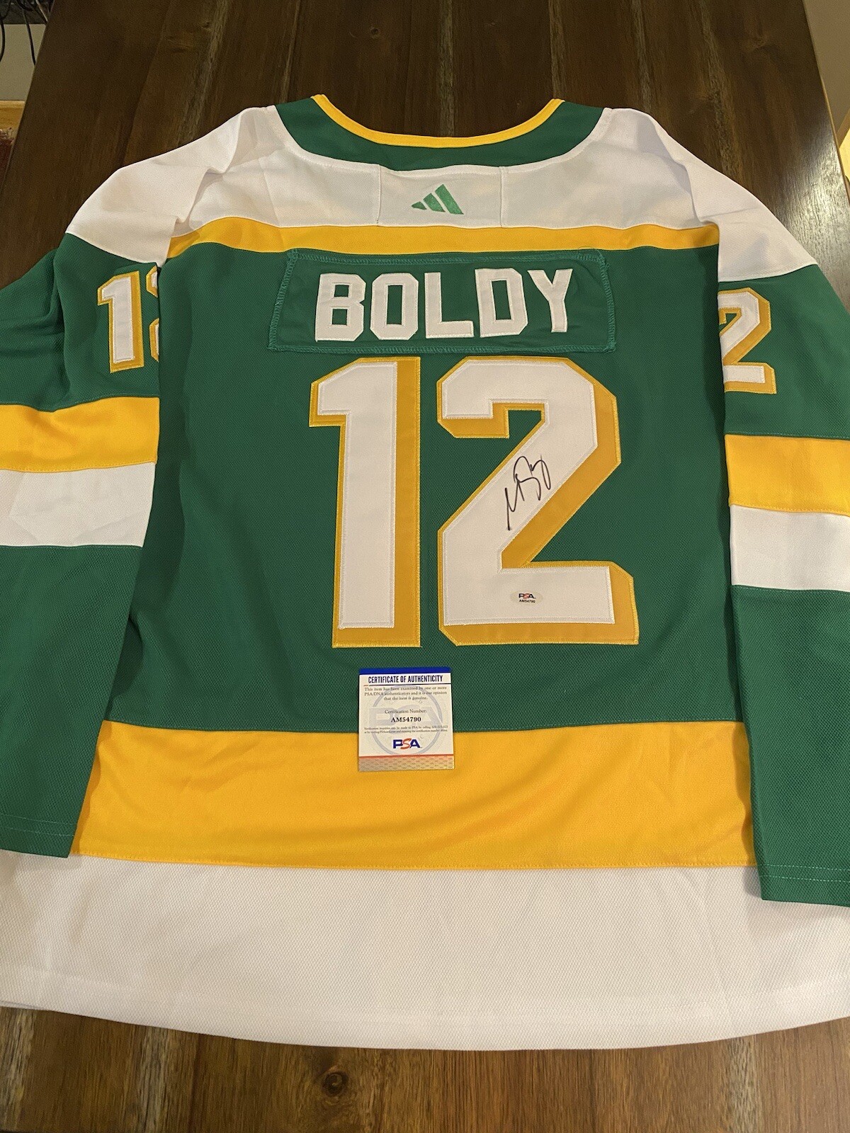Matt Boldy signed autographed MN Wild stitched custom jersey PSA COA Rare Stud
