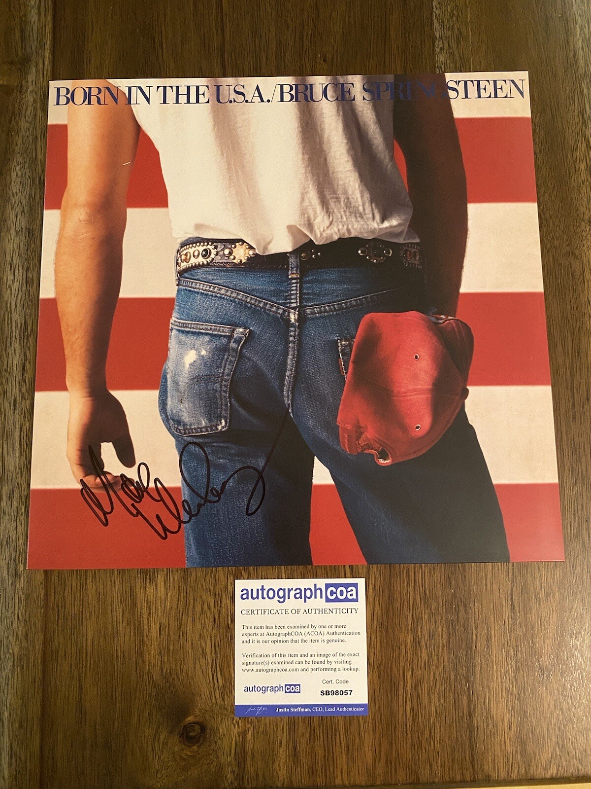 Max Weinberg ‘Born In The USA’ Signed Autograph Vinyl Record E Street Band ACOA
