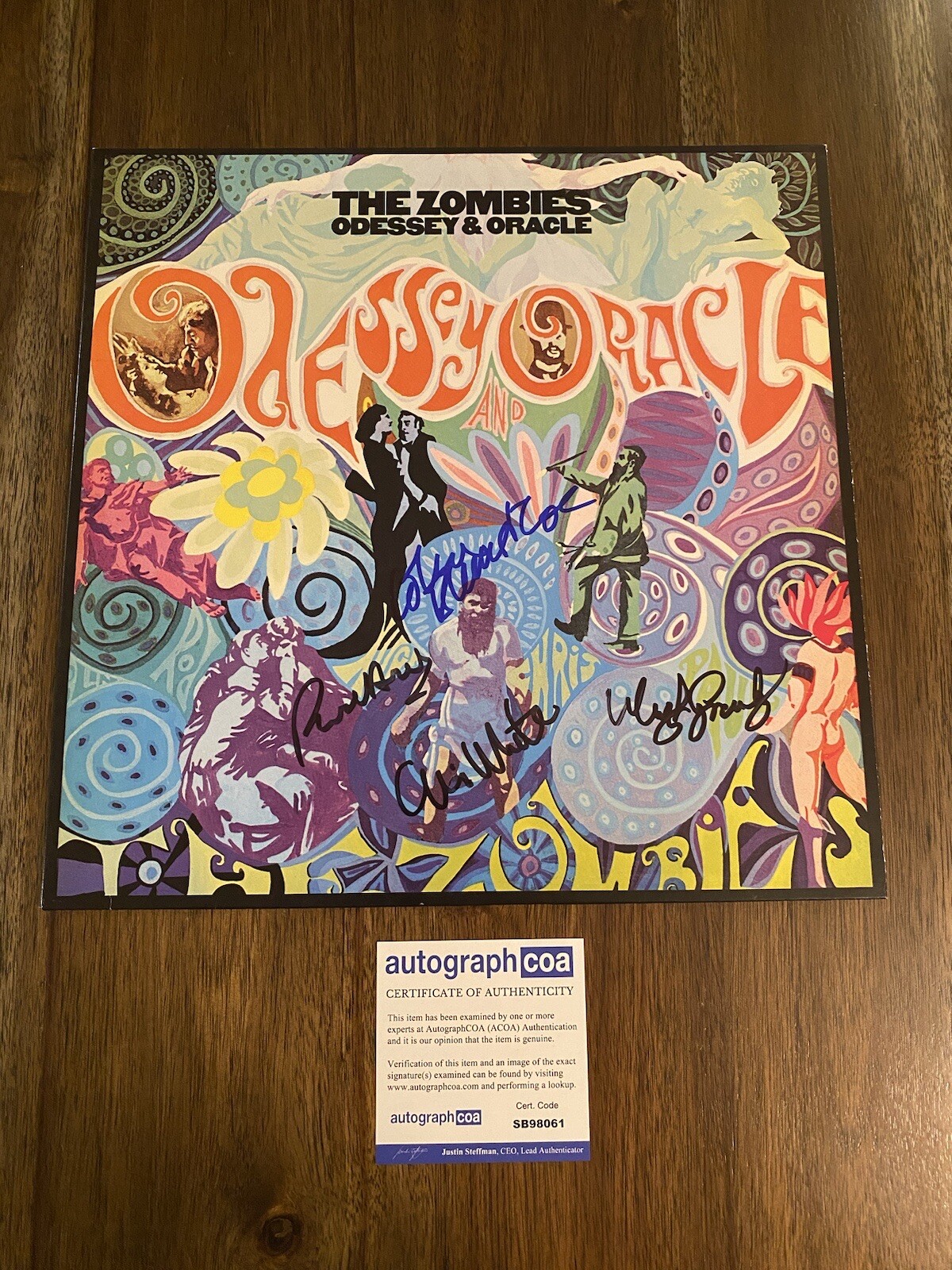 THE ZOMBIES ‘Odessey and Oracle’ Signed Autograph Vinyl Record ACOA Full Band

