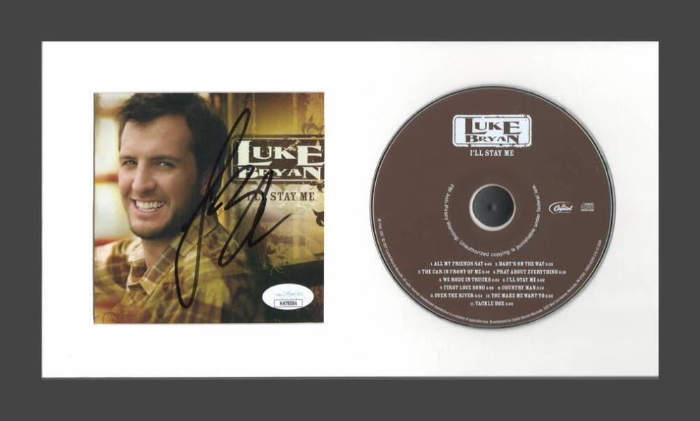 LUKE BRYAN SIGNED AUTOGRAPH I'LL STAY ME FRAMED CD DISPLAY - READY TO HANG! JSA