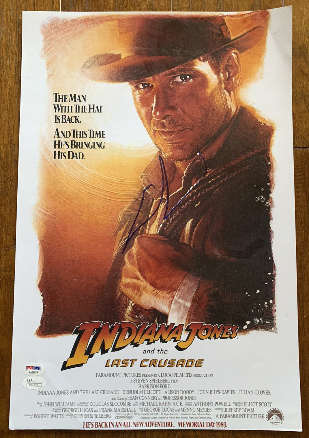 George Lucas Signed 12x18 Indiana Jones Photo BAS & PSA Certified G2