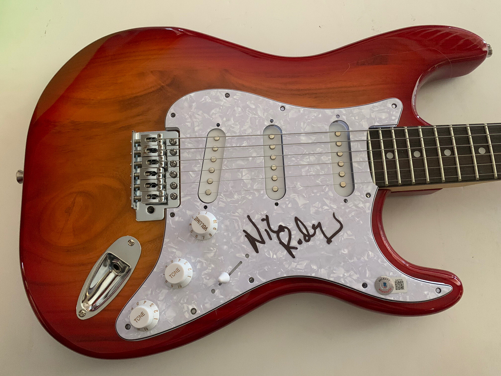 Nile Rodgers Chic Signed Autographed Electric Guitar Beckett Certified