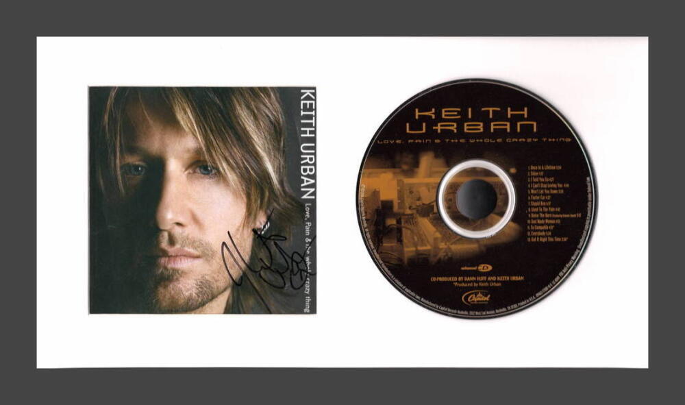Keith Urban Signed Autograph Love Pain & Whole Crazy Thing Framed CD Display JSA
