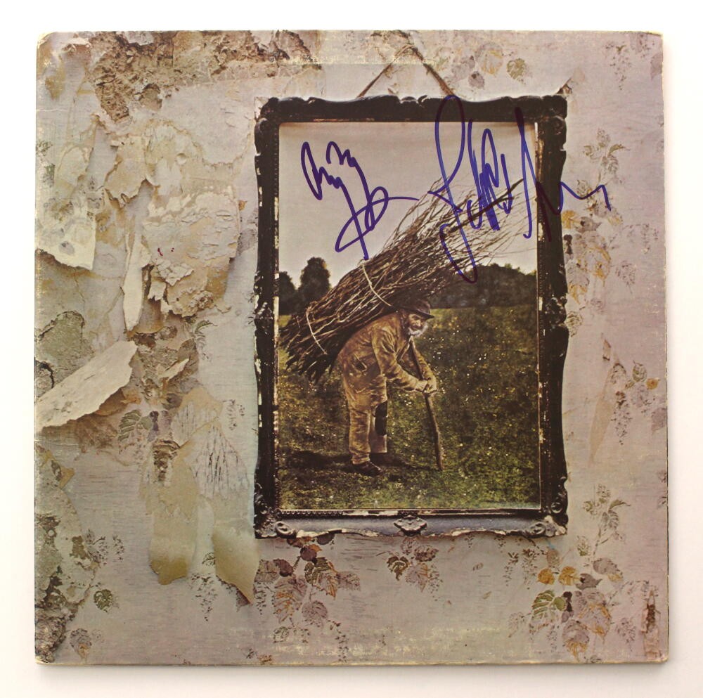 Jimmy Page & John Paul Jones Signed Autograph Album Record - Led Zeppelin IV JSA
