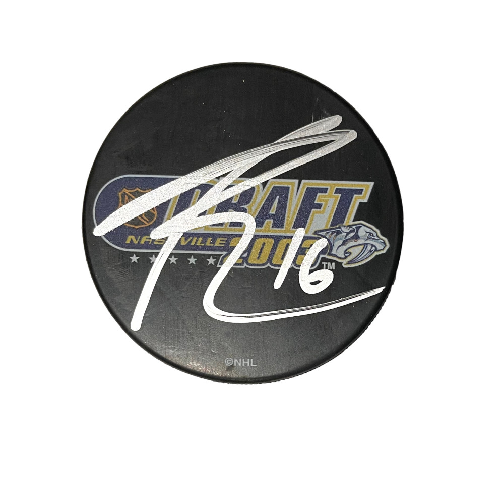 Paul Bissonnette Signed Autograph 2003 Draft Hockey Puck - Spittin Chiclets Host
