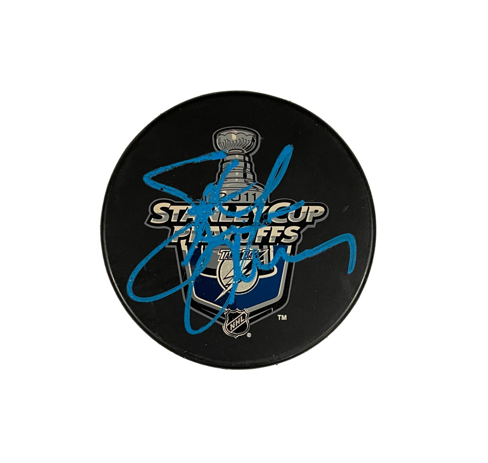 Steve Yzerman Signed Autograph Tampa Bay Lightning Stanley Cup Hockey Puck PSA

