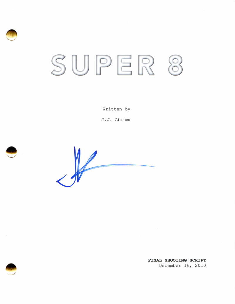 JJ Abrams Signed Autograph Super 8 Full Movie Script Elle Fanning Joel Courtney
