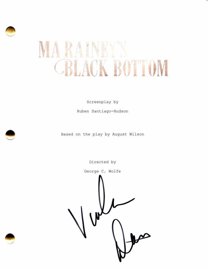 Viola Davis Signed Autograph Ma Rainey's Black Bottom Script w/ Chadwick Boseman
