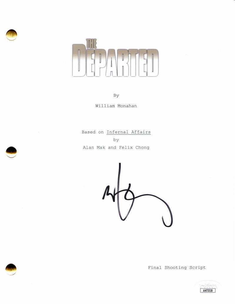Mark Wahlberg Signed Autograph The Departed Movie Script w/ Jack Nicholson JSA
