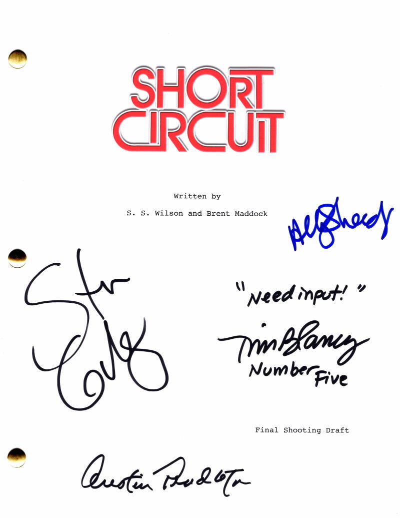 Cast Signed Autograph Short Circuit Full Movie Script Ally Sheedy Guttenberg +2
