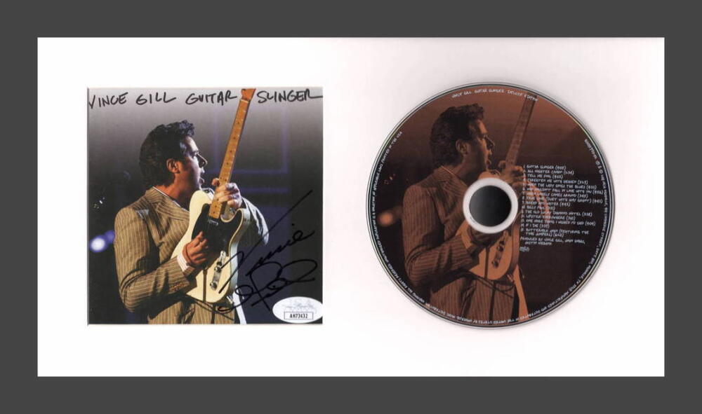 Vince Gill Eagles Signed Autograph Guitar Slinger Framed CD Display w/ JSA COA

