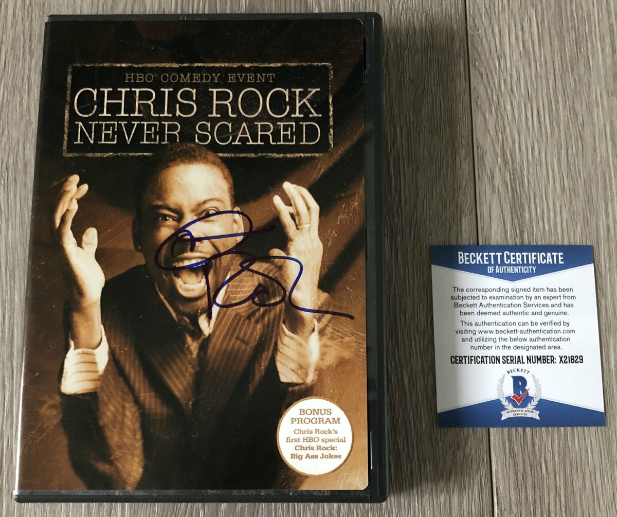 COMEDIAN CHRIS ROCK SIGNED NEVER SCARED DVD w/EXACT VIDEO PROOF BECKETT BAS COA
