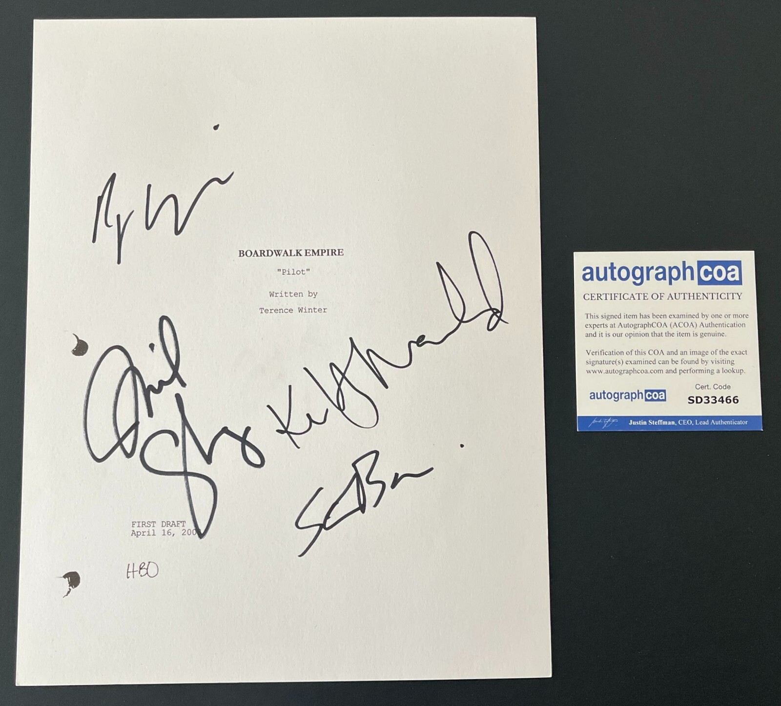 STEVE BUSCEMI KELLY MACDONALD +2 SIGNED BOARDWALK EMPIRE SCRIPT w/EXACT PROOF
