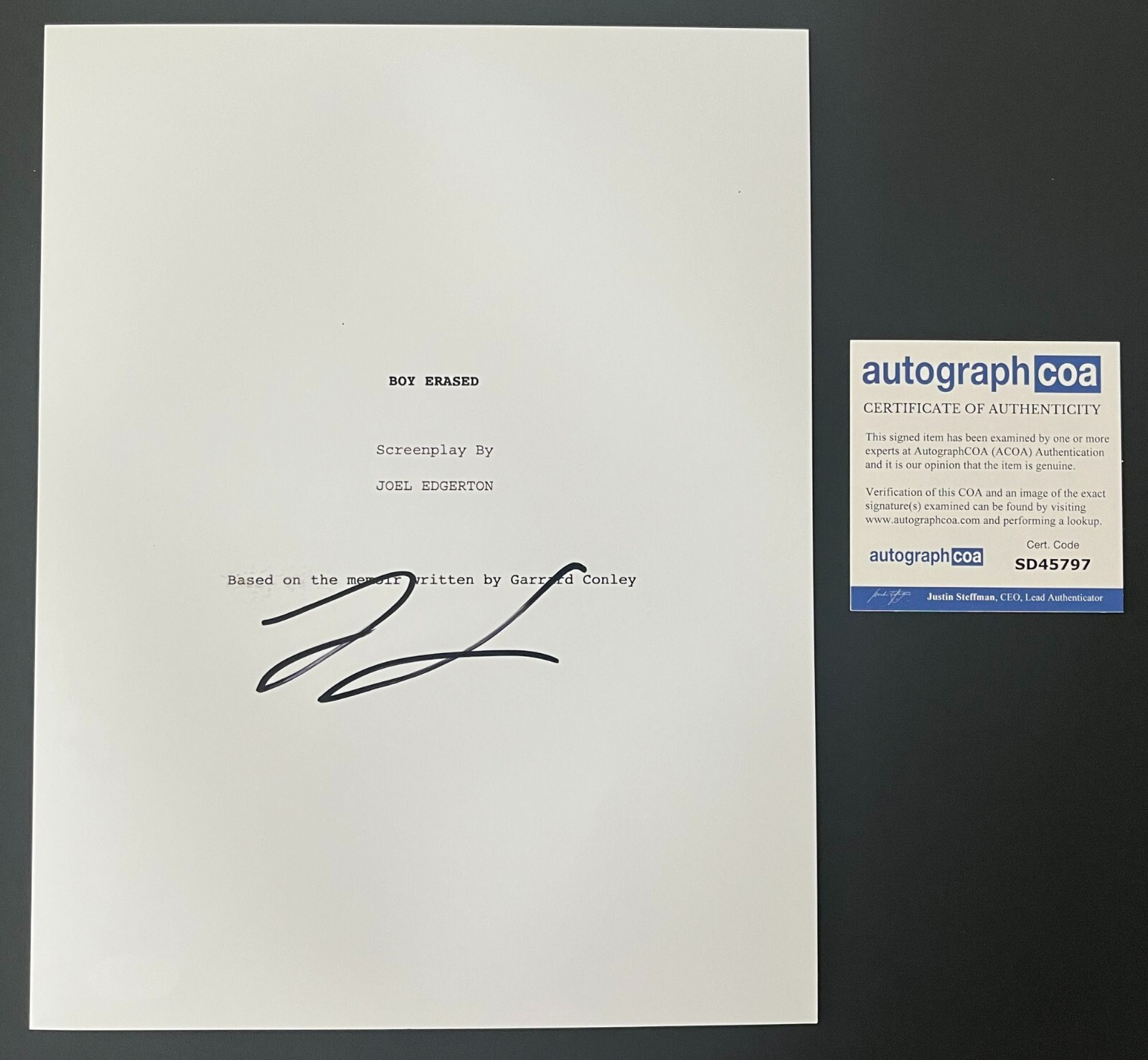 LUCAS HEDGES SIGNED AUTOGRAPH BOY ERASED FULL MOVIE 176 PAGE SCRIPT

