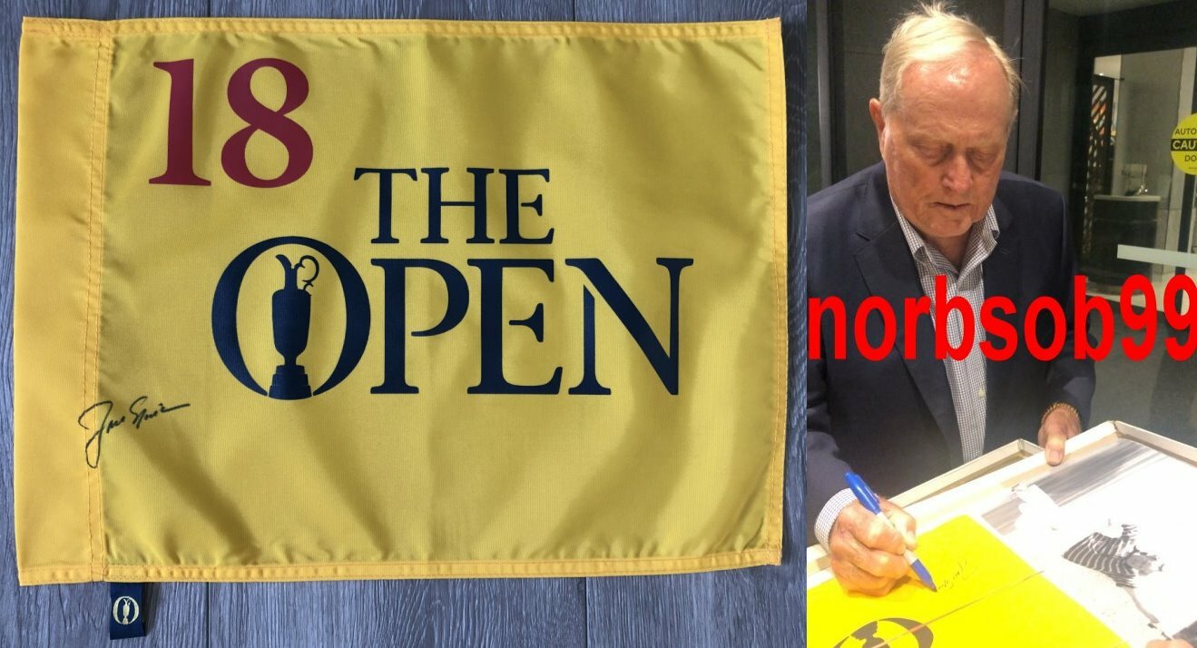 JACK NICKLAUS SIGNED AUTOGRAPH THE BRITISH OPEN UNDATED FLAG w/EXACT PROOF & COA
