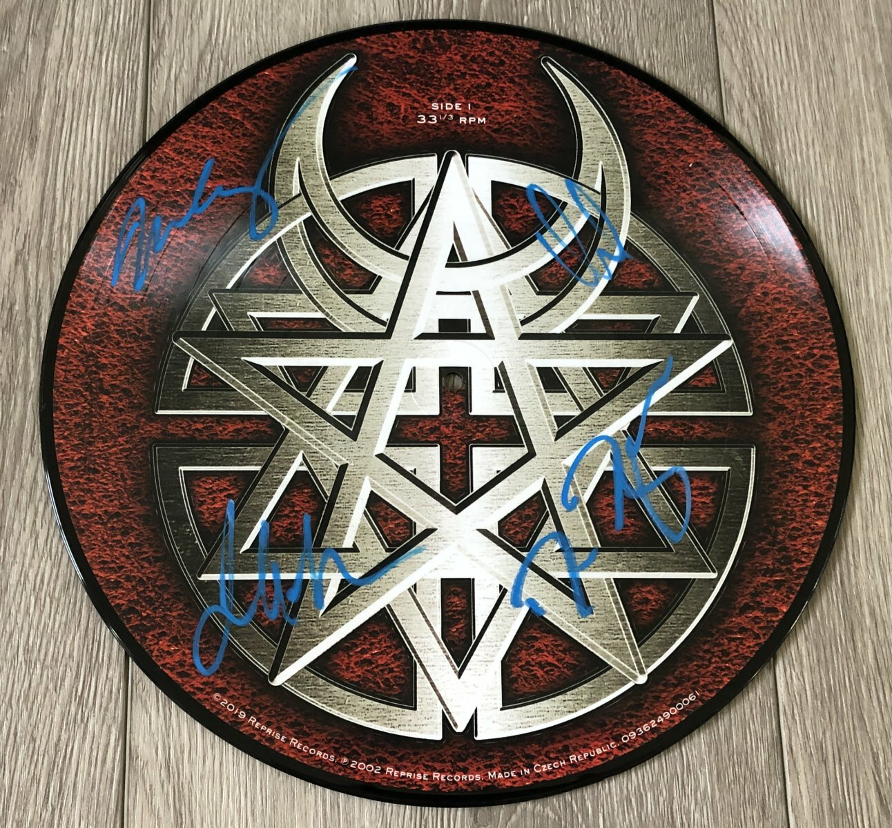 DISTURBED SIGNED BELIEVE PICTURE DISC VINYL ALBUM DAVID DRAIMAN +3 w/EXACT PROOF
