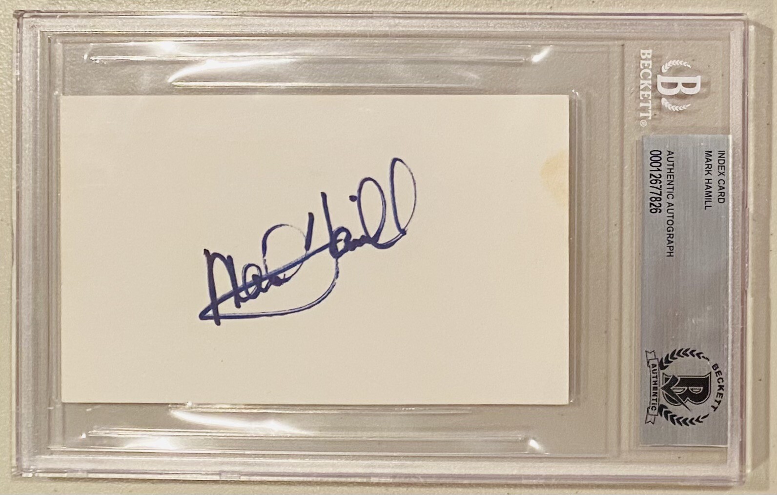 Mark Hamill Signed Autographed 3x5 Card BAS Beckett Certified Slabbed Star Wars
