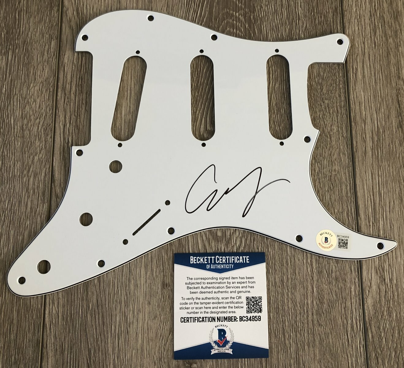 ADAM LAMBERT QUEEN SIGNED AUTOGRAPH GUITAR PICKGUARD W/PROOF & BECKETT BAS COA COLLECTIBLE MEMORABILIA