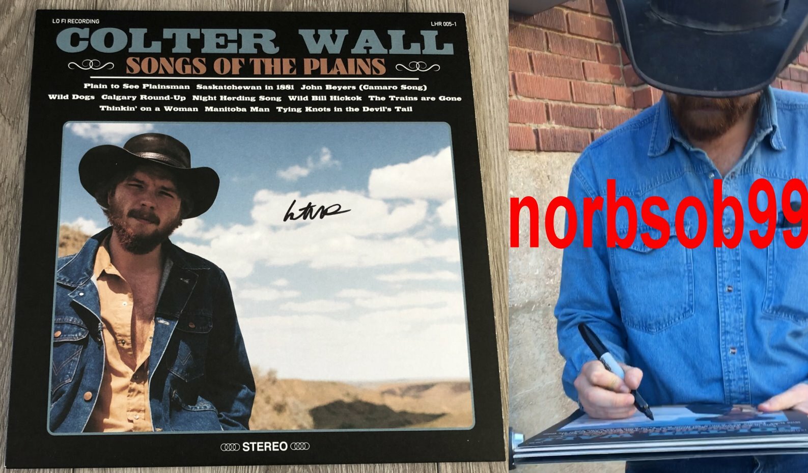 COLTER WALL SIGNED SONGS OF THE PLAINS VINYL RECORD wEXACT PROOF BECKETT BAS COA
