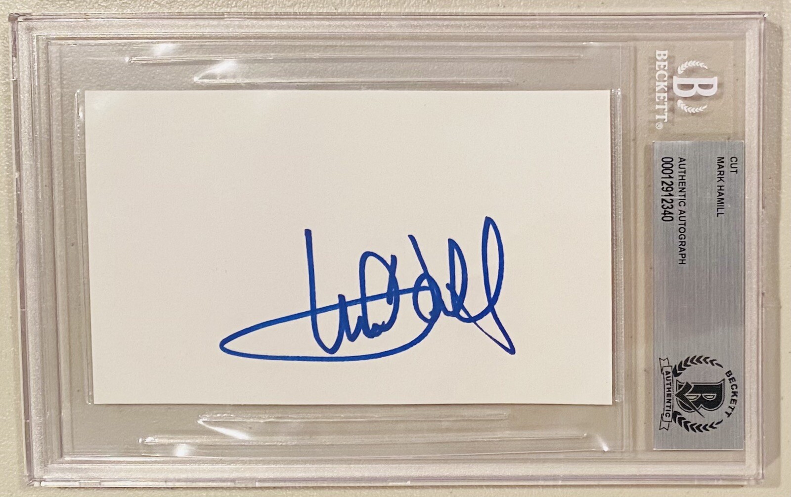 Mark Hamill Signed Autographed 3x5 Card BAS Beckett Cert Slabbed Star Wars 3
