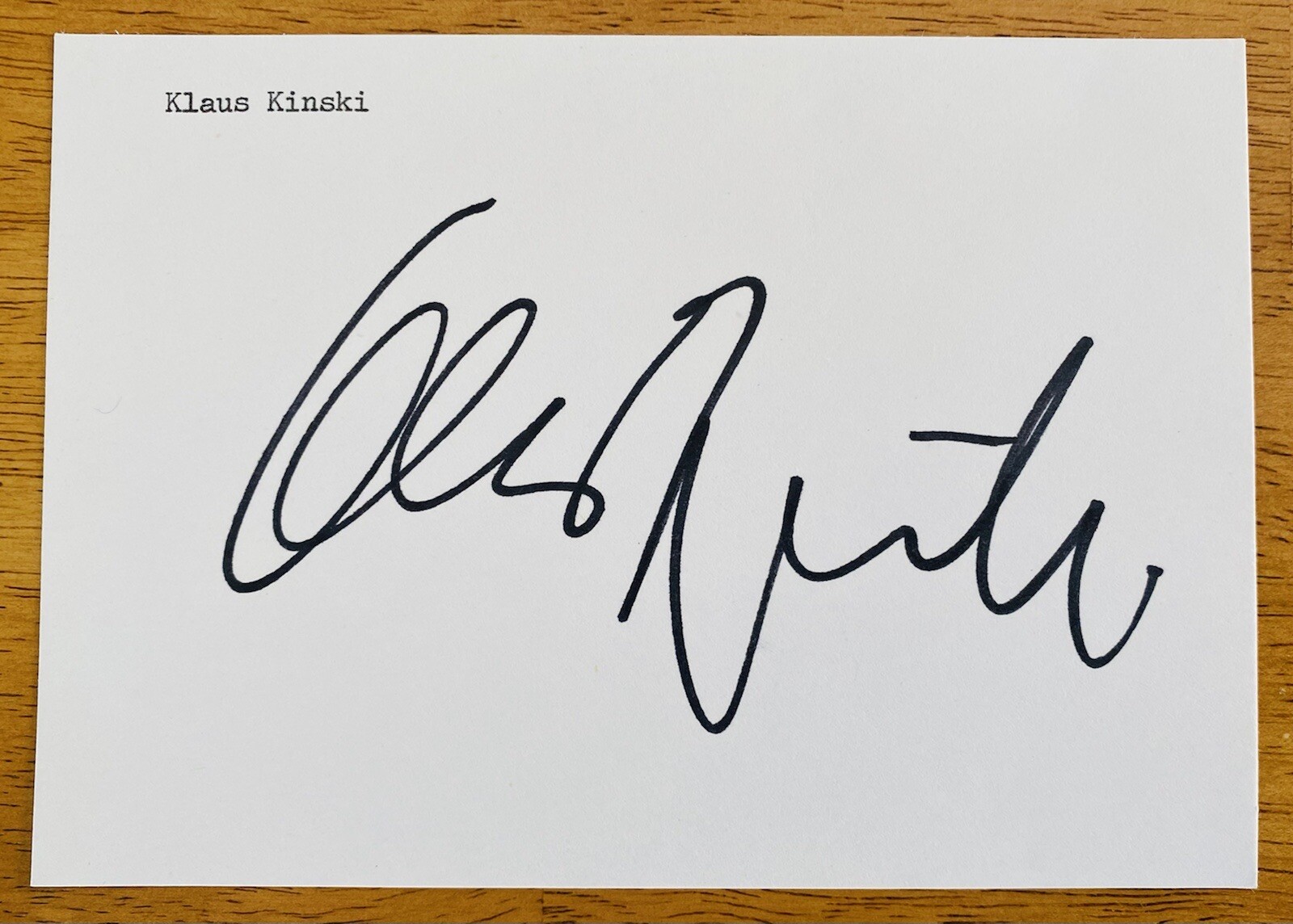 Klaus Kinski Signed Autographed 4x6 Card Full JSA Letter Nosferatu The Vampire
