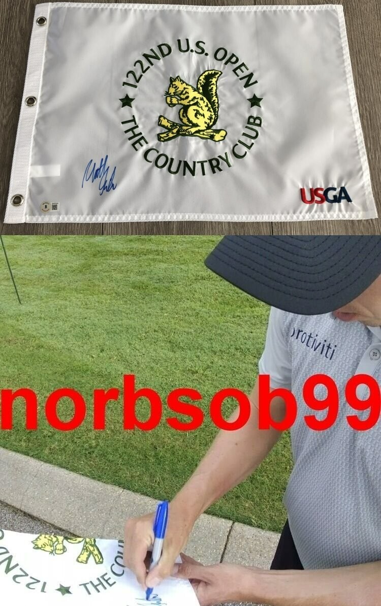 MATT MATTHEW FITZPATRICK SIGNED 2022 U.S. OPEN FLAG w/EXACT PROOF & BECKETT COA
