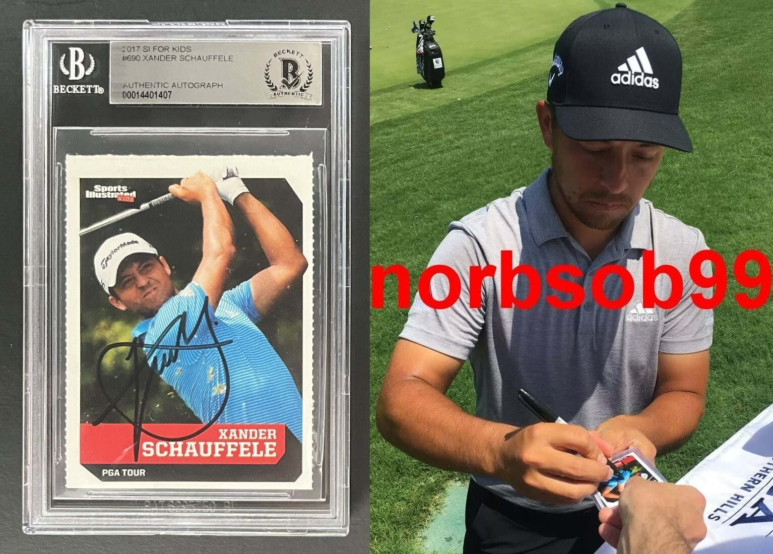 XANDER SCHAUFFELE SIGNED 2017 SI FOR KIDS ROOKIE CARD w/EXACT PROOF BECKETT SLAB
