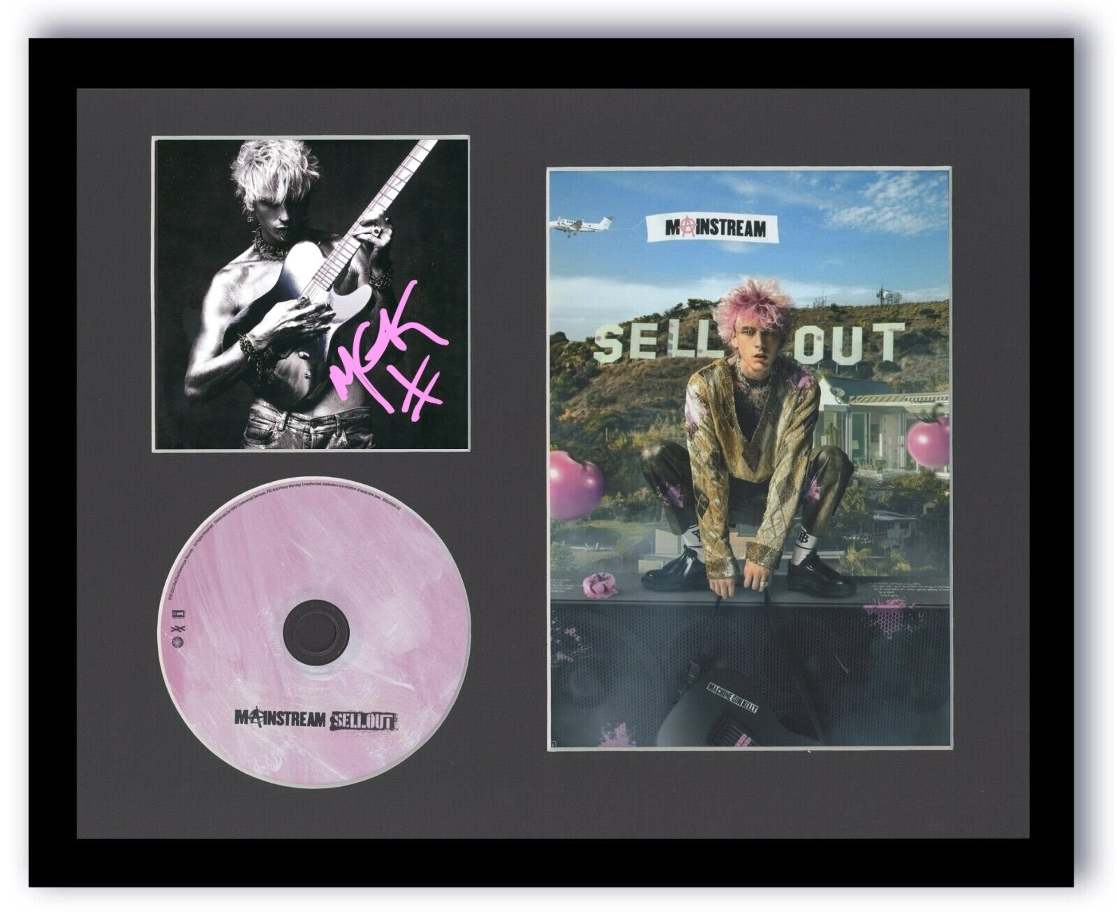 MACHINE GUN KELLY SIGNED MAINSTREAM SELLOUT FRAMED & MATTED CD w/ AUTOGRAPH COA
