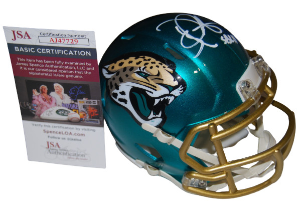 DOUG PEDERSEN signed (JACKSONVILLE JAGUARS) mini football helmet JSA COA AJ47729
