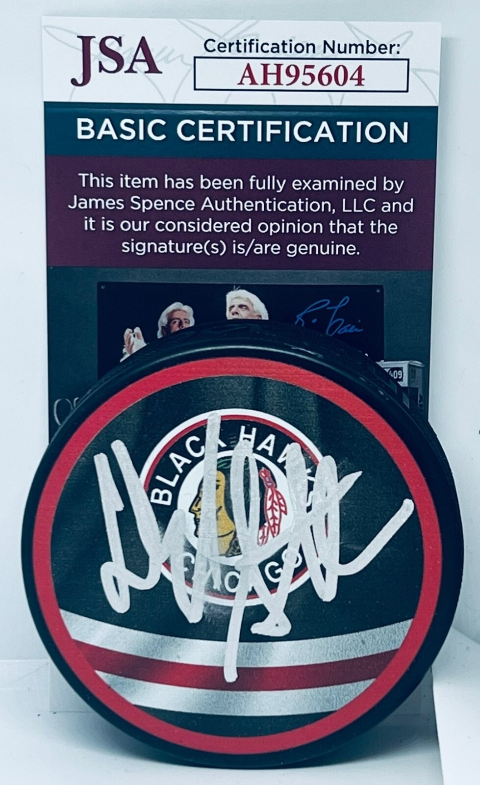 Darryl Sutter signed Chicago Blackhawks Reverse Retro Puck autographed JSA