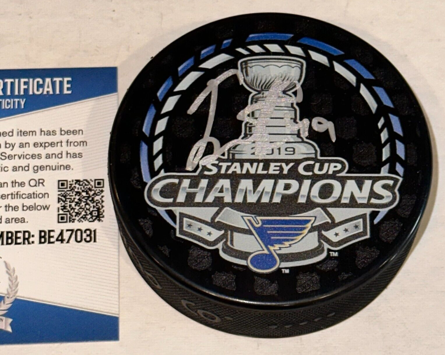 IVAN BARBASHEV Signed 2019 STANLEY CUP CHAMPS Puck w/ Beckett COA (BAS)
