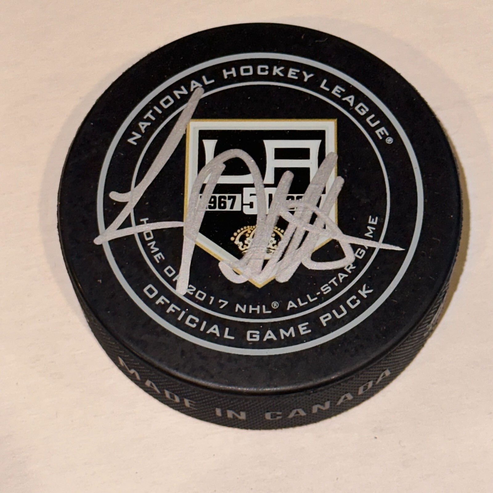 LUC ROBITAILLE Signed L.A. KINGS 50th Anniv. Official GAME Puck Beckett Auth BAS
