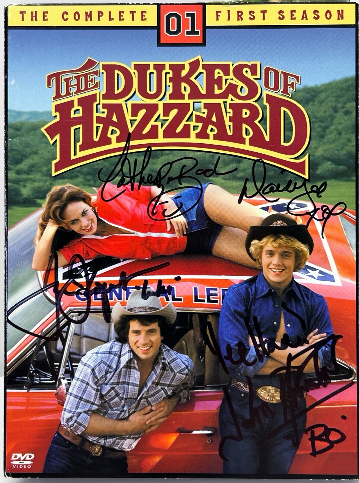 SCHNEIDER WOPAT BACH Signed DVD Season 1 Box Set DUKES OF HAZZARD JSA
