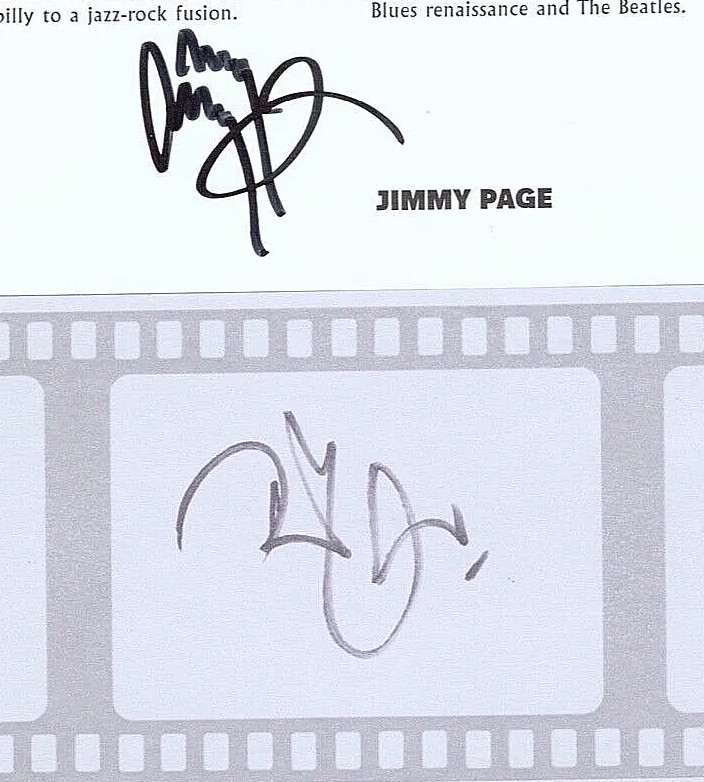 LED ZEPPELIN PLANT JONES PAGE Signed Autograph Index Cards Photo JSA LOA COA
