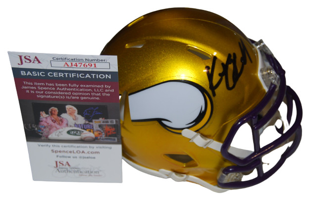 KEVIN O'CONNELL signed (MINESOTA VIKINGS) FLASH mini football helmet JSA AJ47691
