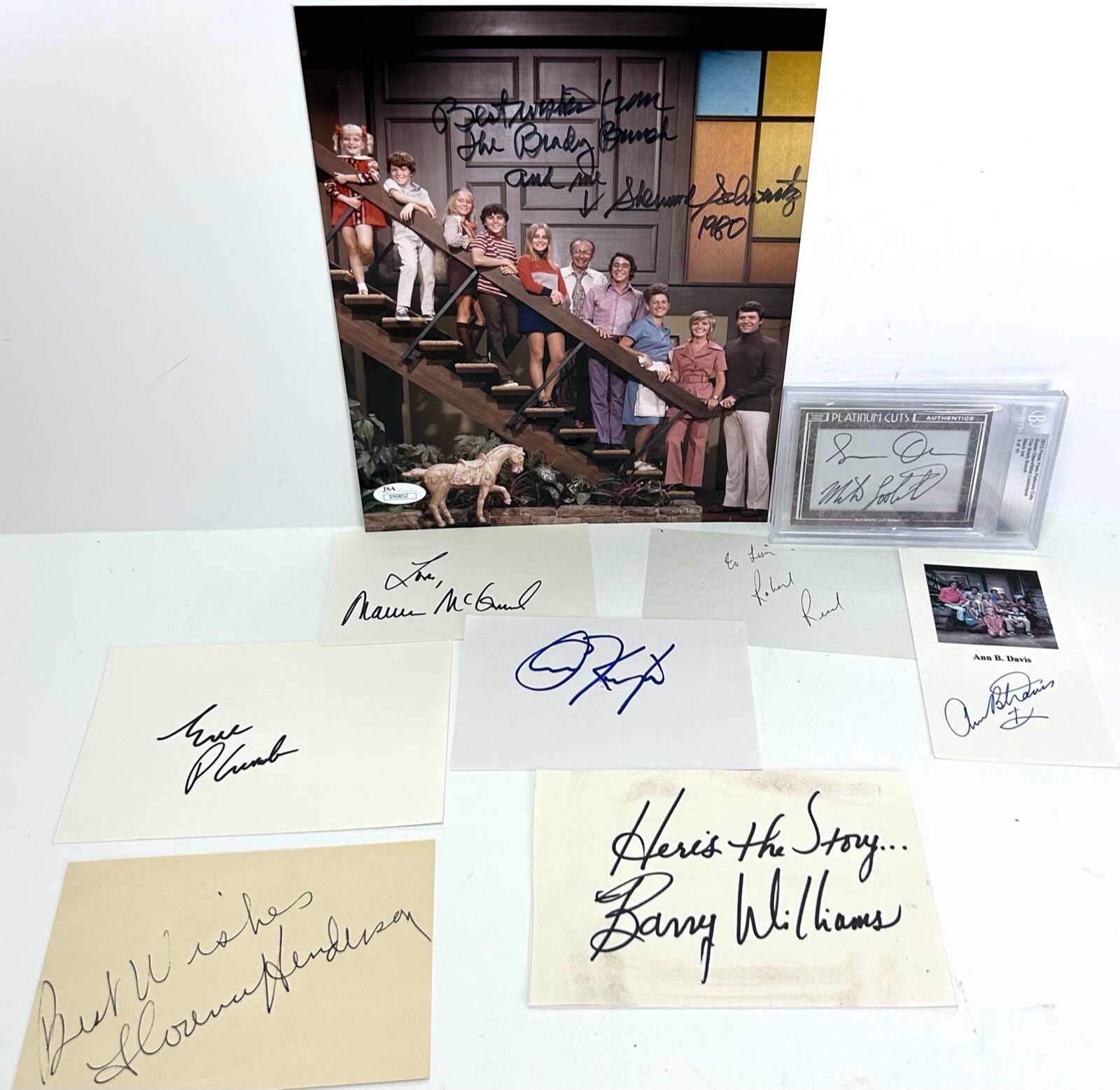 THE BRADY BUNCH ROBERT REED OLSEN PLUMB KNIGHT +6 Signed Autograph JSA LOA BAS
