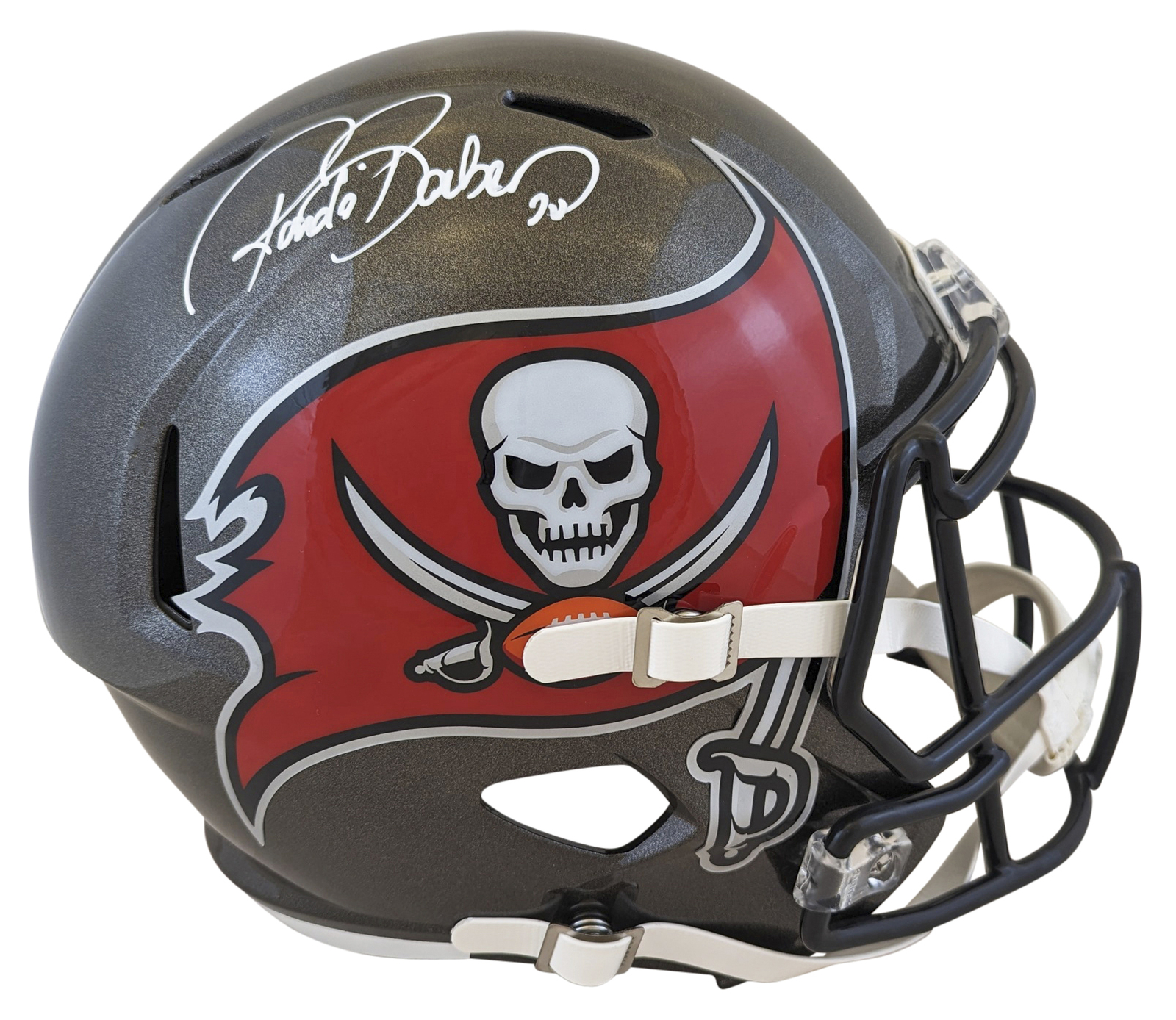 Buccaneers Ronde Barber Authentic Signed Full Size Speed Rep Helmet BAS Witness
