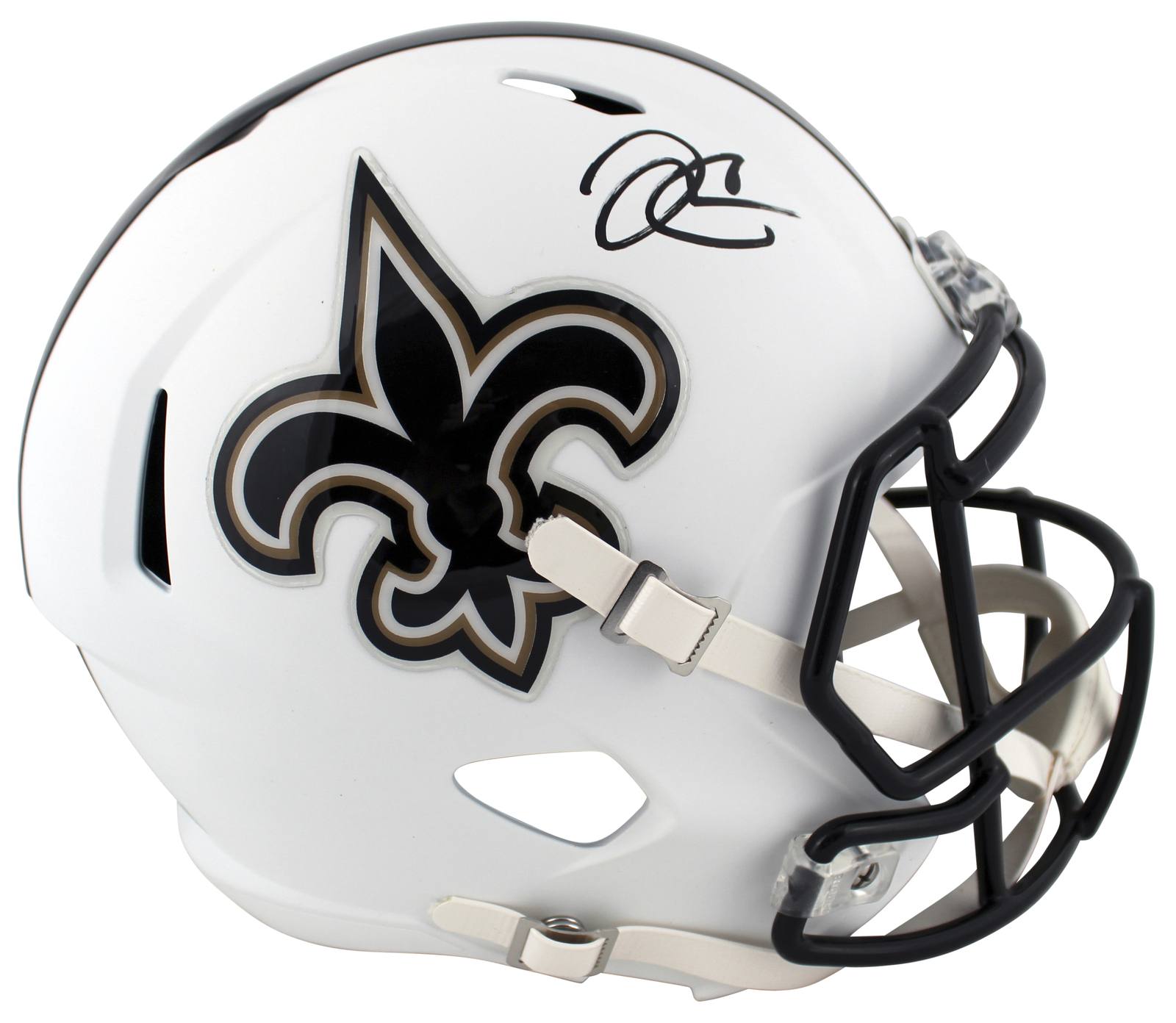 Saints Derek Carr Authentic Signed Flat White Full Size Speed Rep Helmet BAS Wit
