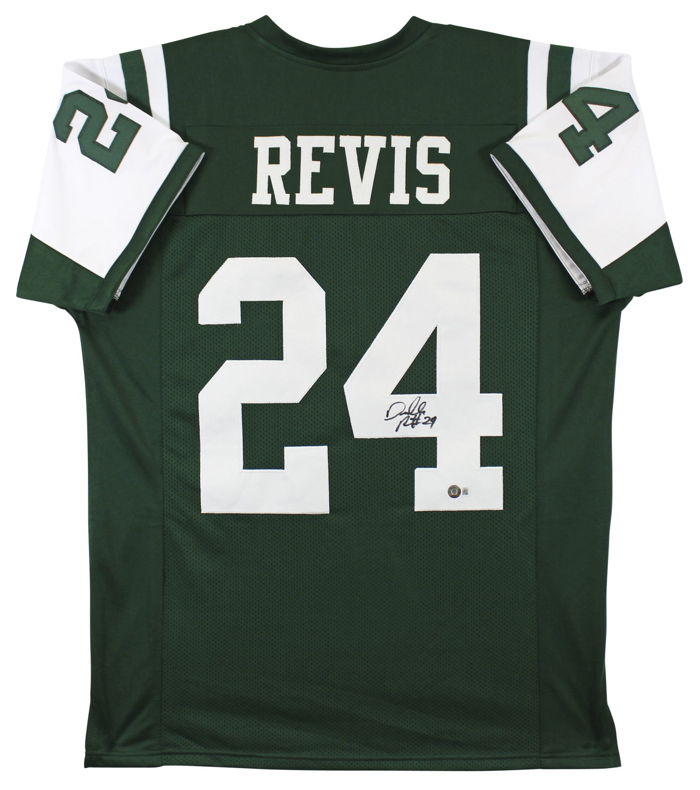 Darelle Revis Authentic Signed Green Pro Style Jersey Autographed BAS Witnessed
