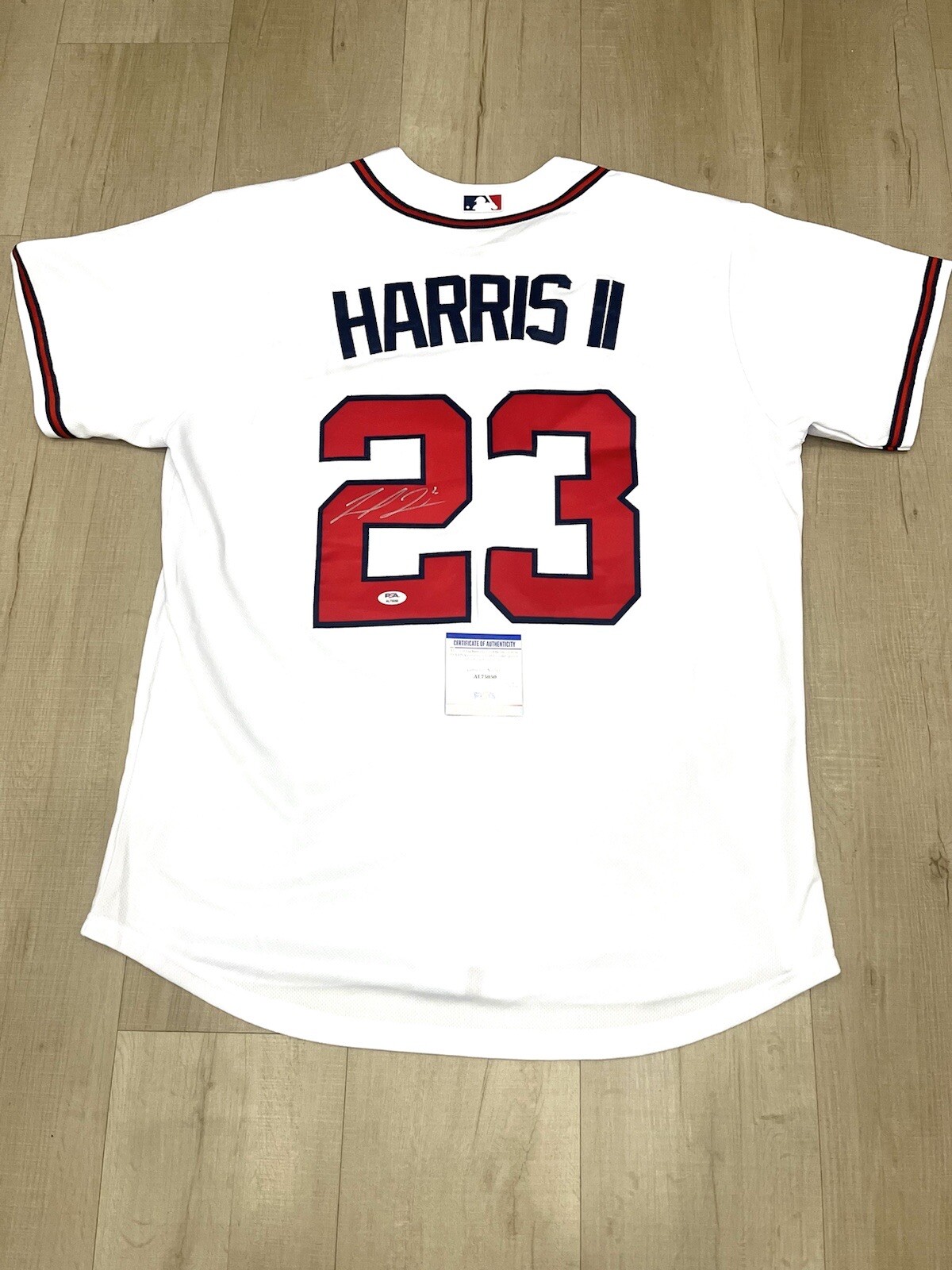 Michael Harris hand signed Atlanta Braves Jersey 22 ROY PSA DNA Cert #1