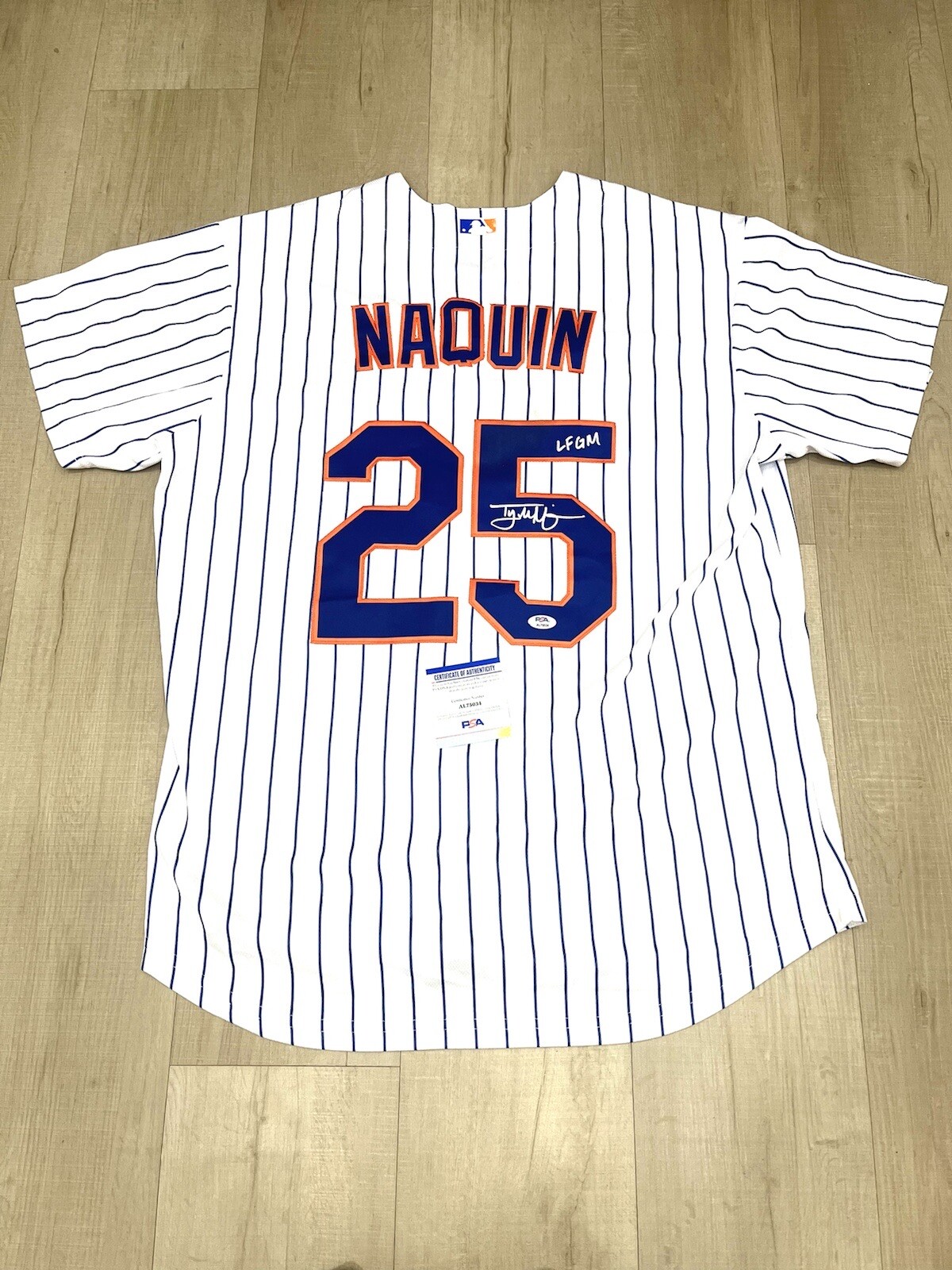 Tyler Naquin hand signed New York Mets Jersey PSA DNA Cert