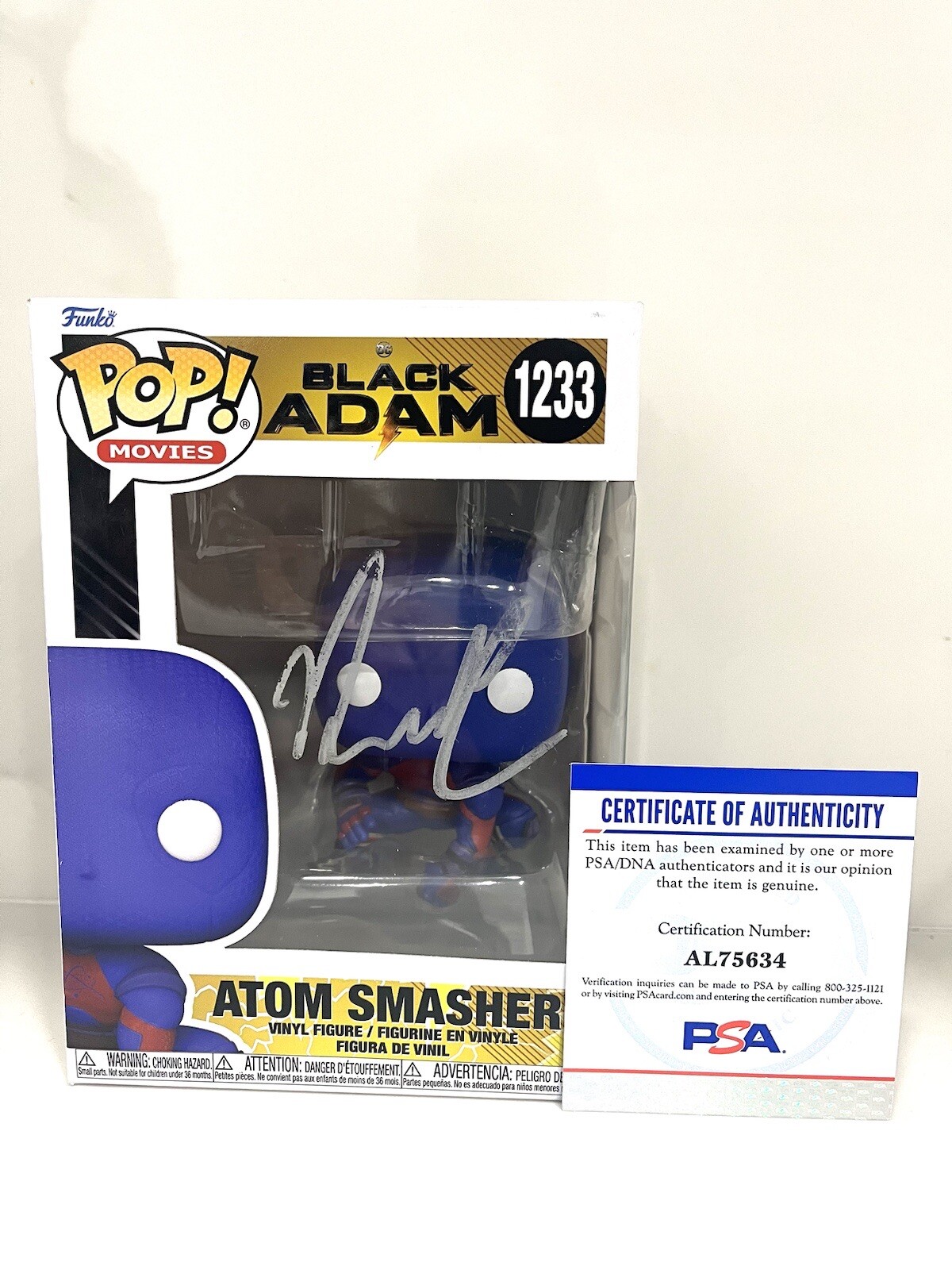 Noah Centineo Hand Signed Black Atom Smasher Funko Pop PSA DNA CERT #1