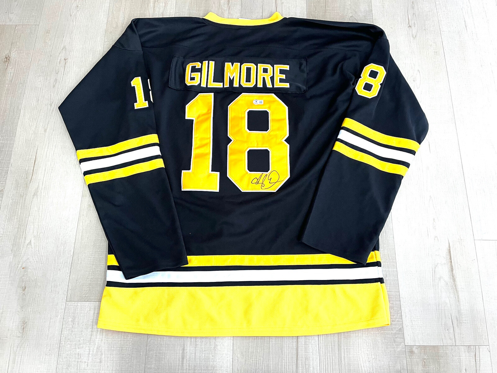 Adam Sandler hand signed Bruins Happy Gilmore Hockey Jersey Beckett Cert BAS