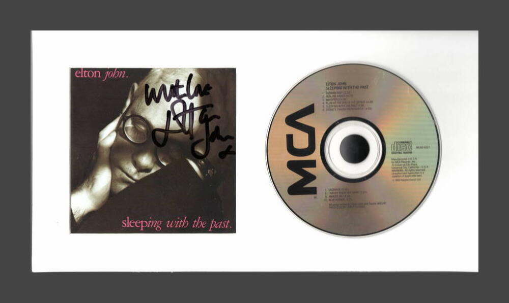 ELTON JOHN SIGNED AUTOGRAPH SLEEPING WITH THE PAST FRAMED CD DISPLAY - JSA COA