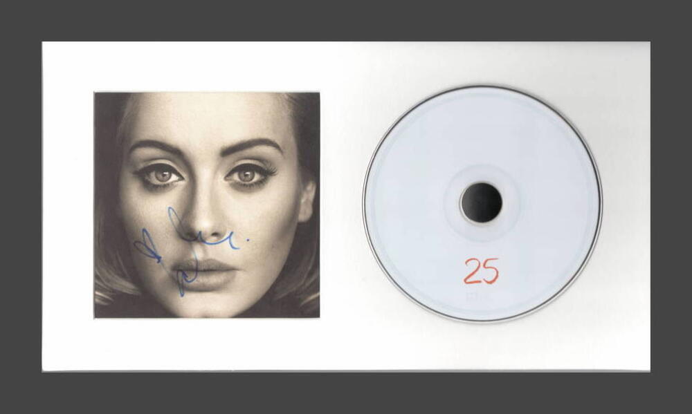 ADELE ADKINS SIGNED AUTOGRAPH 25 FRAMED CD DISPLAY – RARE READY TO HANG! JSA COA COLLECTIBLE MEMORABILIA